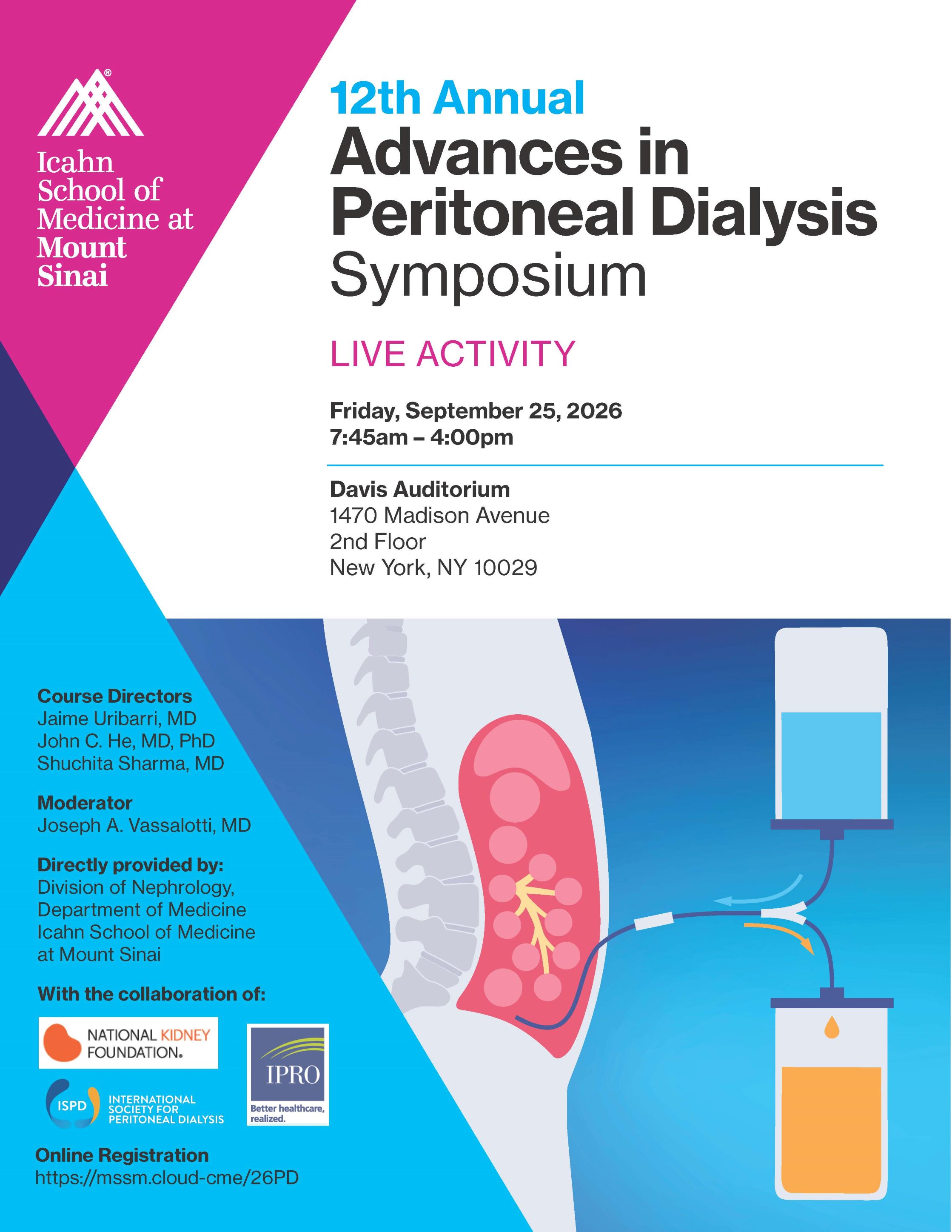 12th Annual Advances in Peritoneal Dialysis Symposium Banner
